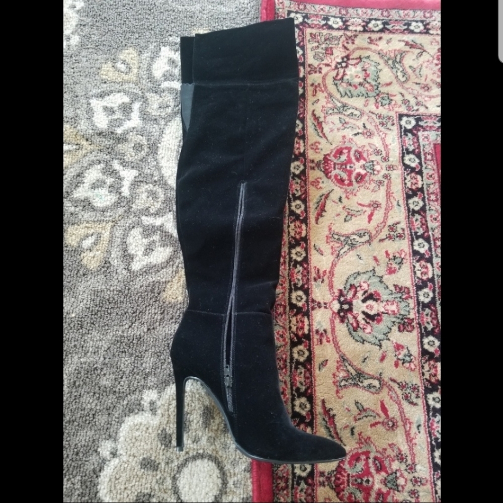 Over the knee high heel boots